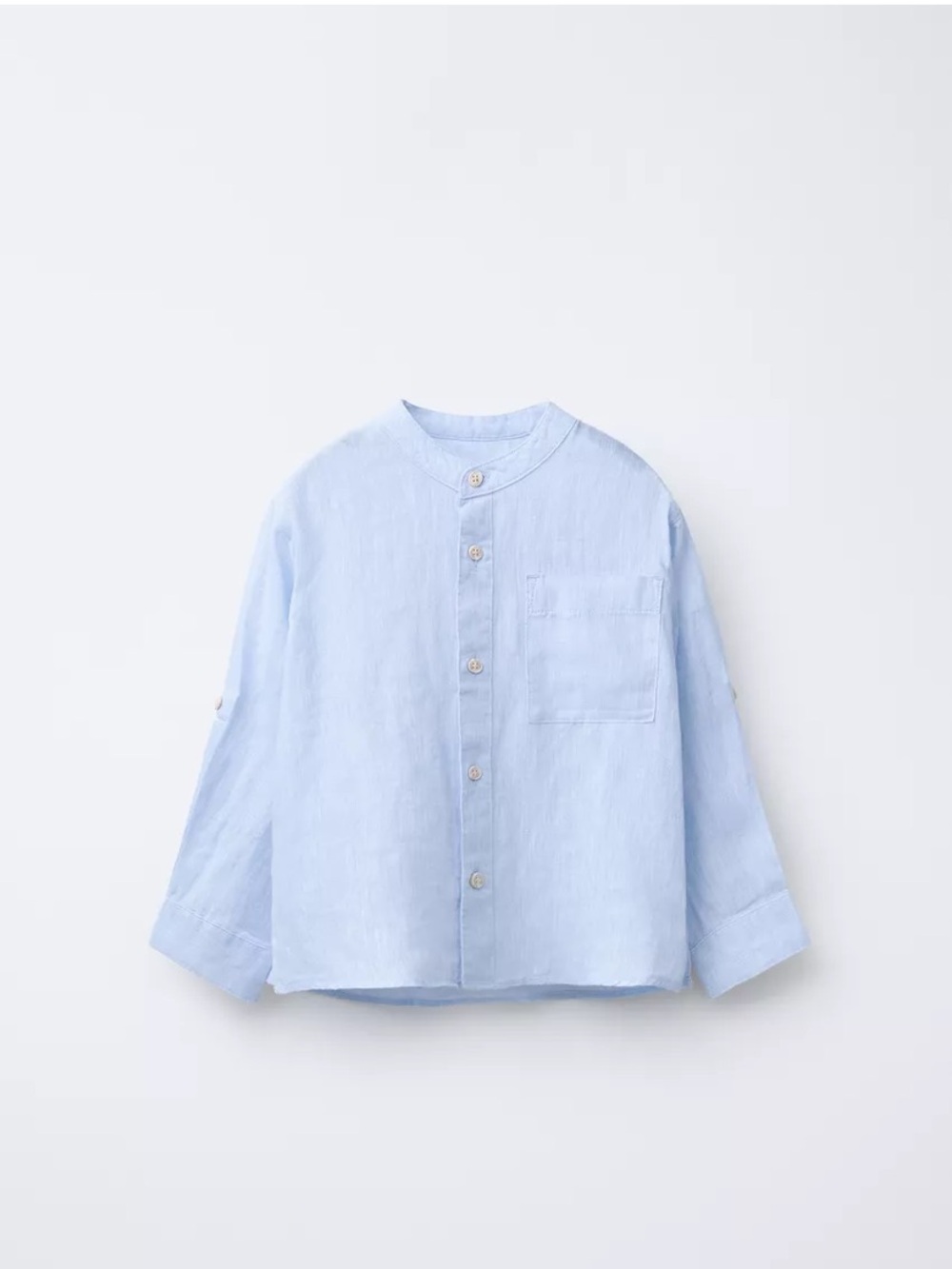 ZARA x2 toddler boy linen button down shirts Blue and White. Size 2-3 years.